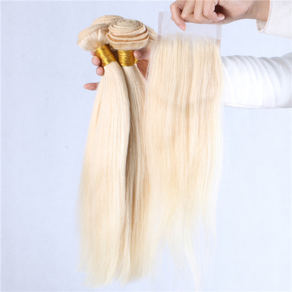 613 blonde hair weave with closure LJ237